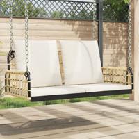 Schommelbank met kussens 105x58x38 cm poly rattan en staal - thumbnail