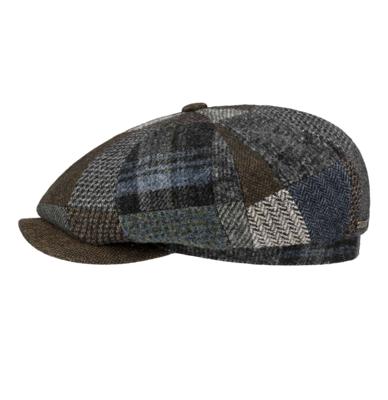 Stetson Hatteras Patchwork Wool Cap Blue Grey-57 / M