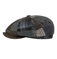 Stetson Hatteras Patchwork Wool Cap Blue Grey-57 / M