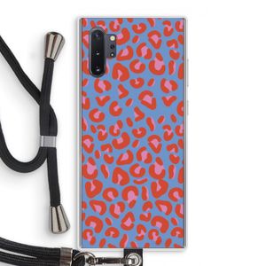 Leopard blue: Samsung Galaxy Note 10 Plus Transparant Hoesje met koord