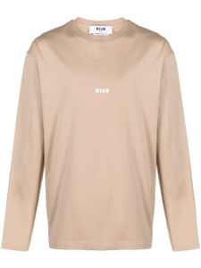 MSGM t-shirt en coton à logo imprimé - Marron