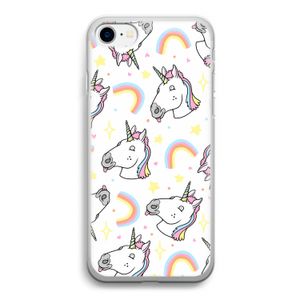 Rainbow Unicorn: iPhone SE 2020 Transparant Hoesje