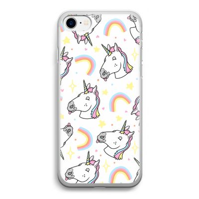 Rainbow Unicorn: iPhone SE 2020 Transparant Hoesje