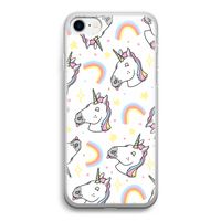 Rainbow Unicorn: iPhone SE 2020 Transparant Hoesje Rainbow Unicorn: iPhone SE 2020 Transparant Hoesje