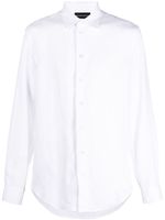 Emporio Armani long-sleeved linen shirt - Blanc - thumbnail