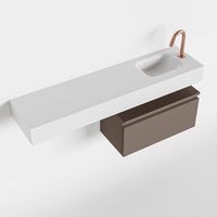 Toiletmeubel Mondiaz Andor | 120 cm | Meubelkleur Smoke | Lex vrijhangend wastafel Talc Rechts | 1 kraangat