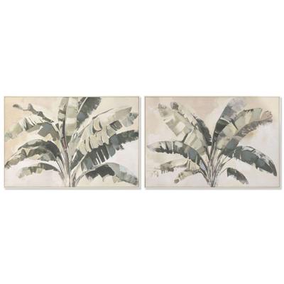 Canvas Home ESPRIT Bruin Groen Palmen Tropisch 122,5 x 3,5 x 82,5 cm (2 Stuks)