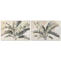 Canvas Home ESPRIT Bruin Groen Palmen Tropisch 122,5 x 3,5 x 82,5 cm (2 Stuks)