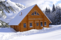 Interflex Noorwegen Chalet 849x750 cm 94 mm vuren blank- Zadeldak- Onbehandeld vurenhout- Interflex
