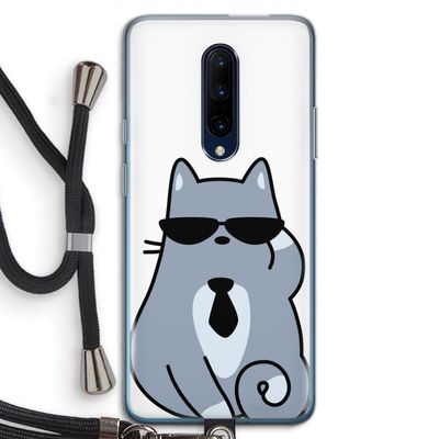 Cool cat: OnePlus 7 Pro Transparant Hoesje met koord
