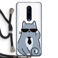 Cool cat: OnePlus 7 Pro Transparant Hoesje met koord