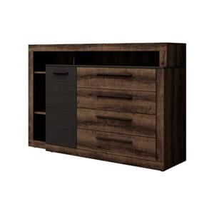 Meubella Dressoir Borna - Donker eiken - Grijs eiken - 161 cm