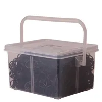 BR Invlechtelastiekjes in bakje Zwart zwart