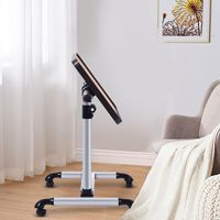 Laptoptafel Mobiele Bureau Hoek & Hoogte Verstelbare Zijtafel met Afsluitbare Wielen Werkstation Notitieboek Tafel