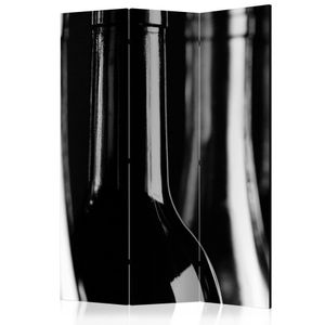 Vouwscherm - Flessen wijn 135x172cm, gemonteerd geleverd, dubbelzijdig geprint (kamerscherm)