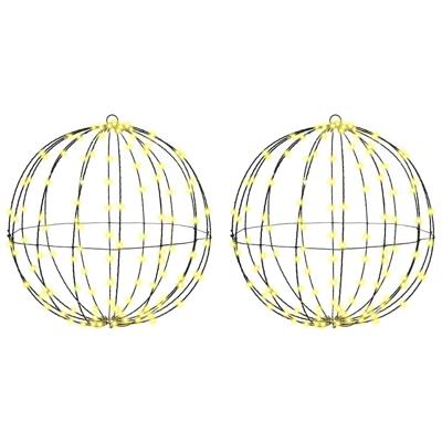 Bal met 320 LED 2 pcs Warmwit 50 cm Metaal