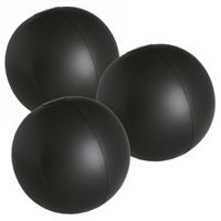 10x stuks opblaasbare zwembad strandballen plastic zwart 28 cm - thumbnail