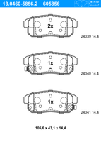 Remblokkenset, schijfrem ATE, u.a. für Suzuki, Mazda