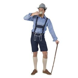 Oktoberfest lederhose broek - blauw - Tiroler carnaval kleding - heren