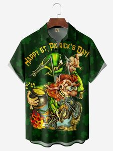 St. Patrick's Day Chest Pocket Short Sleeve Hawaiian Shirt