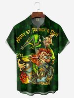 St. Patrick's Day Chest Pocket Short Sleeve Hawaiian Shirt - thumbnail