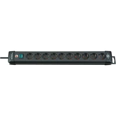 Stekkerdoos Premium-Line 10-Wegs 3.00 m Zwart - Geaard