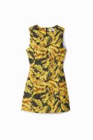 Jurk met print van acaciabloemen - YELLOW - XL