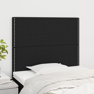 Hoofdborden 2 st 100x5x78/88 cm stof zwart