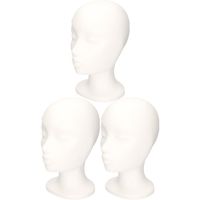 3x Beschilderbare piepschuim hoofden 30 cm meisjeshoofd/vrouwenhoofd