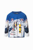 T-shirt met lange mouwen snowboard - BLUE - 3/4 - thumbnail