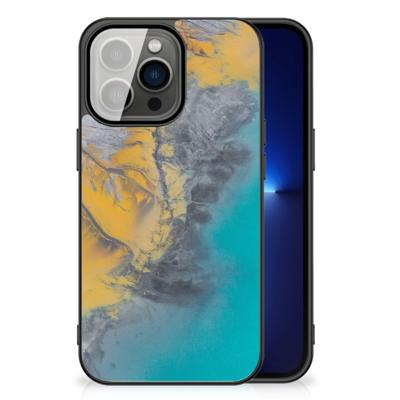 iPhone 13 Pro Marmeren Print Telefoonhoesje Marble Blue Gold