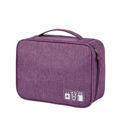 Digitale kabel tas mannen draagbare reizen gadgets Pouch Power snoer lader headset organisator (paars)
