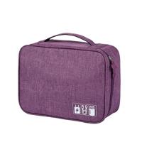 Digitale kabel tas mannen draagbare reizen gadgets Pouch Power snoer lader headset organisator (paars)