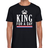 Zwart King for a day t-shirt voor heren