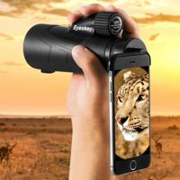 Outdoor HD draagbare monoculaire verrekijker mobiele telescoop laag licht nachtzicht Monoscoop vissen telescoop (12 x 50)