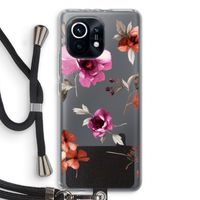 Geschilderde bloemen: Xiaomi Mi 11 Transparant Hoesje met koord