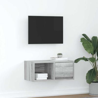 TV-meubel 60x31x25,5 cm bewerkt hout grijs sonoma eikenkleurig