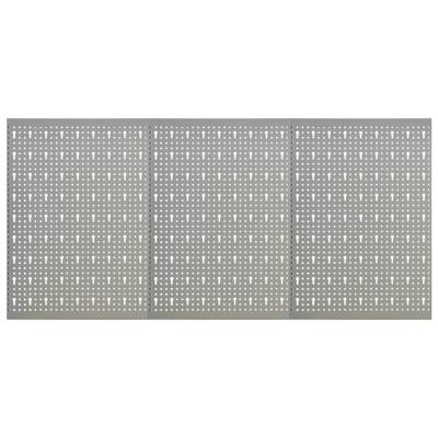 VidaXL Gaatjespaneel wandgemonteerd 3 st 40x58 cm staal