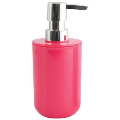 Zeeppompje/zeepdispenser Porto - PS kunststof - fuchsia roze - 7 x 16 cm - 260 ml