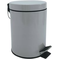 MSV Prullenbak/pedaalemmer - metaal - grijs - 3 liter - 17 x 25 cm - Badkamer/toilet - Pedaalemmers - thumbnail
