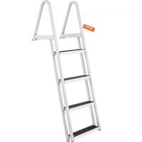 VEVOR-dokladder, 4 verwijderbare treden, laadvermogen van 159 kg, bootladder van aluminiumlegering met 10 cm brede trede en antislip rubberen mat voor het aan boord gaan van schepen/meren/zwembaden/oceanen