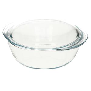 Ronde glazen ovenschaal met deksel 3 liter 27 x 23 cm