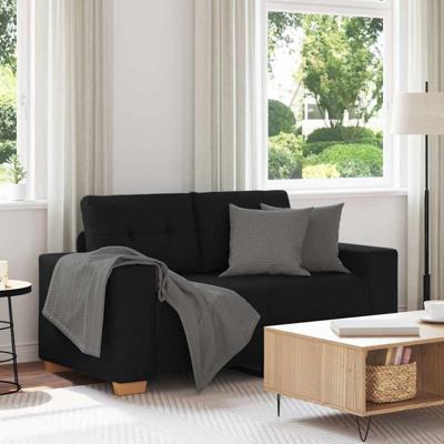 Loveseat bank 120 cm stof zwart