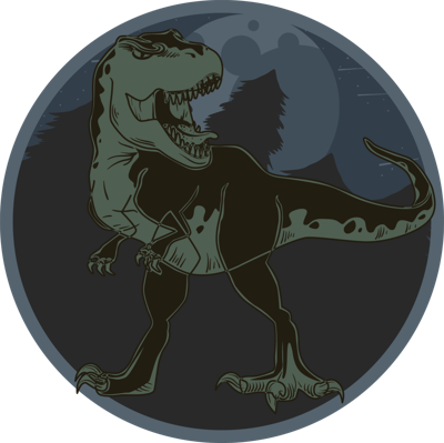 De wilde dino in de nacht vinyl tapijt