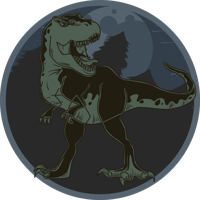 De wilde dino in de nacht vinyl tapijt