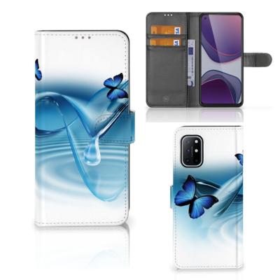 OnePlus 8T | Telefoonhoesje | Met pasjeshouder | Vlinders