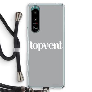 Topvent Grijs Wit: Sony Xperia 5 III Transparant Hoesje met koord
