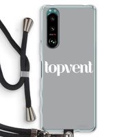 Topvent Grijs Wit: Sony Xperia 5 III Transparant Hoesje met koord Topvent Grijs Wit: Sony Xperia 5 III Transparant Hoesje met koord