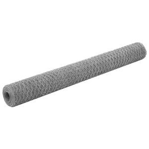 VidaXL Kippengaas 25x1,2 m gegalvaniseerd staal zilverkleurig