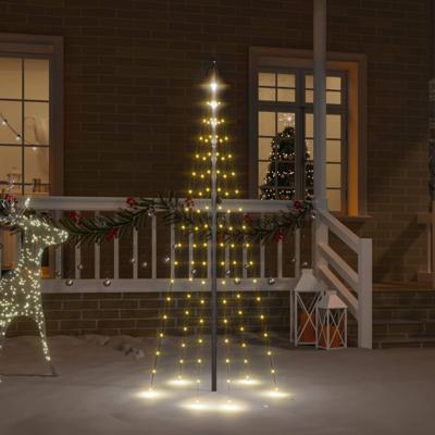 VidaXL Vlaggenmast kerstboom 108 led&apos;s warmwit 180 cm